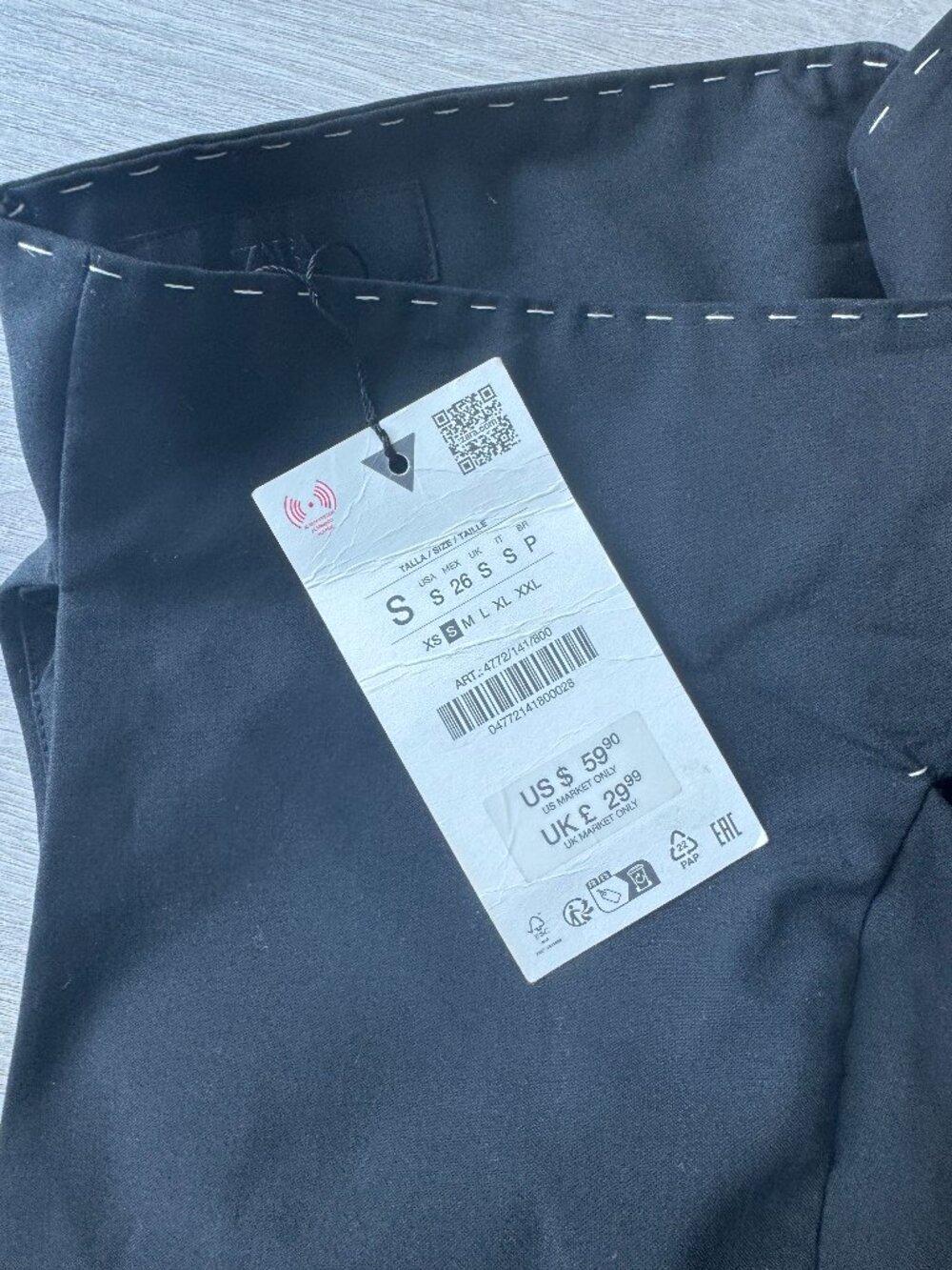 ZARA Stitched Knot Top Black NWT Size S High Neck Asymmetrical - Picture 15 of 16